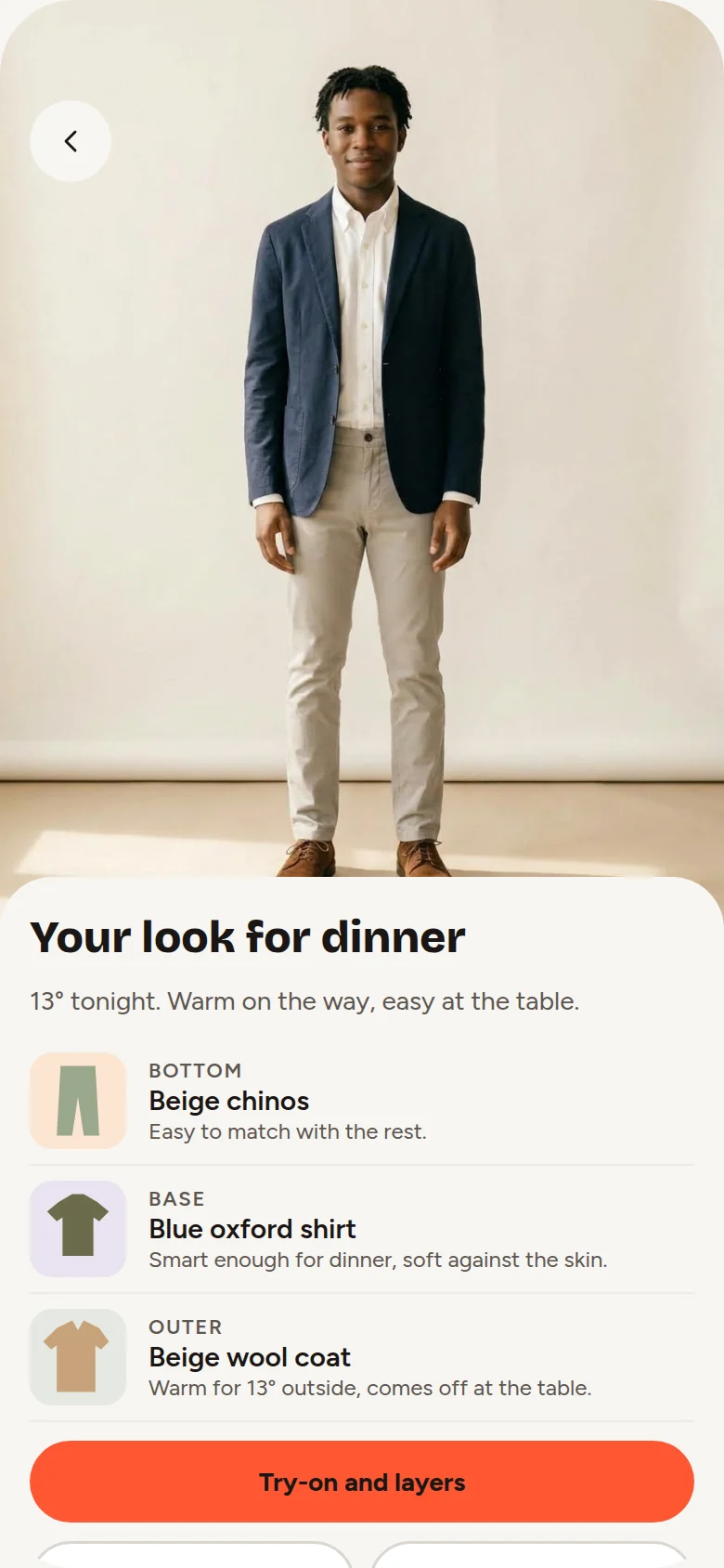 An open look listing each garment and why it was picked.