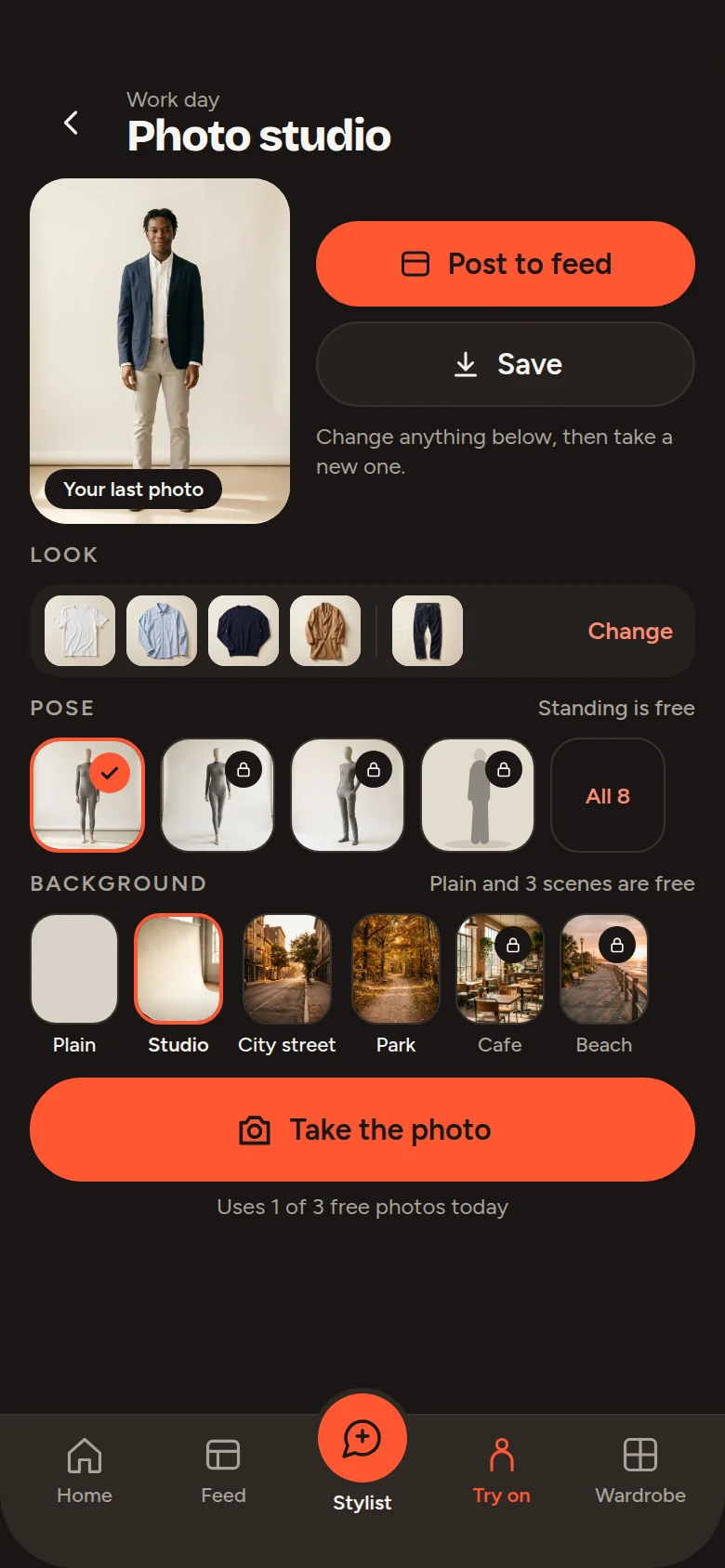 The photo studio with a pose and a place to choose from.